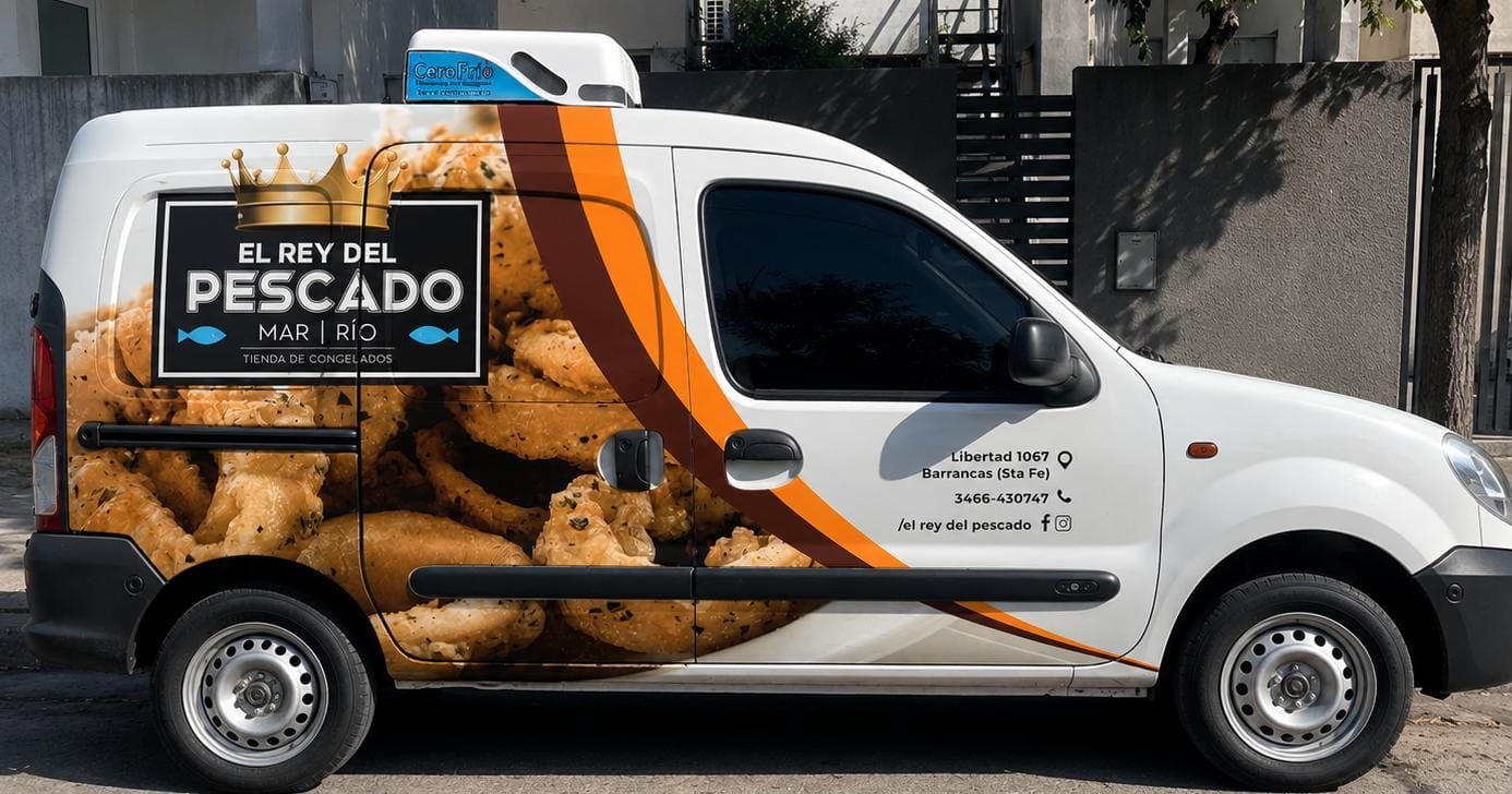 Vehículo de entregas de El Rey del Pescado